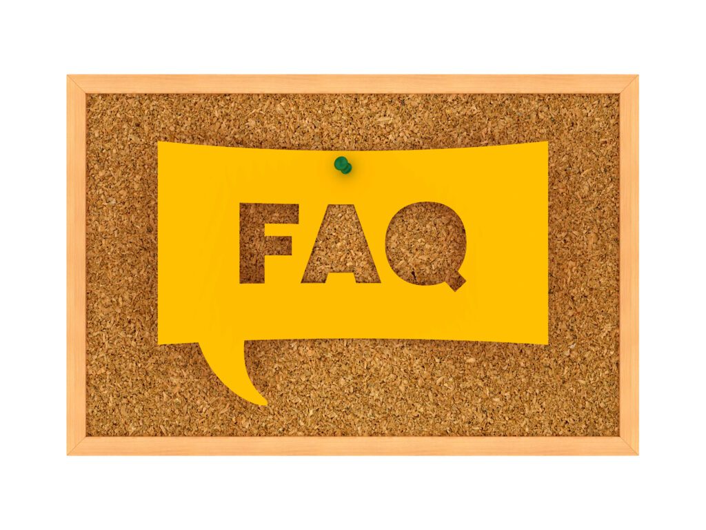 Corkboard with FAQ Bubble Speech: FAQs for Air Conditioner Installation by One Hour Air Conditioning & Heating of Prescott, AZ