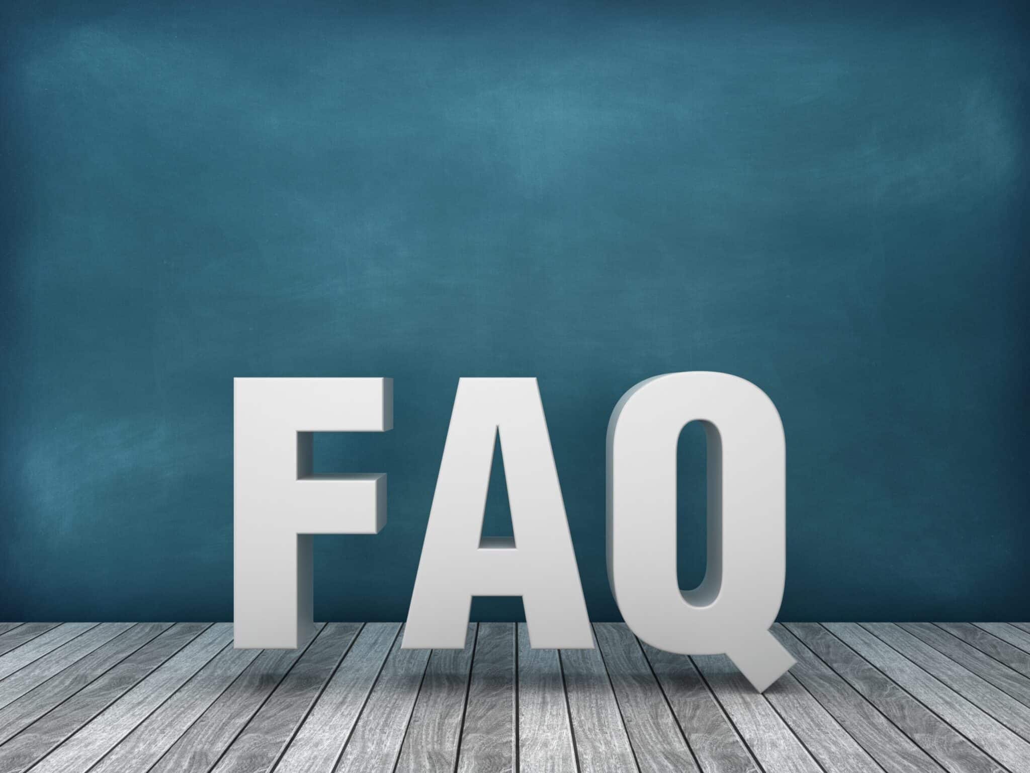 3D Word FAQ on Chalkboard Background: FAQs for Residential HVAC Systems